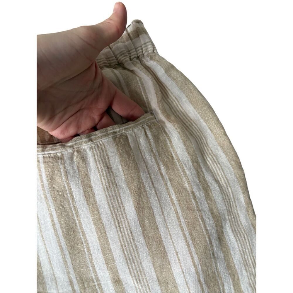 Faherty Monterey Linen Pants Natural Bombay Stripe size L - Picture 11 of 13
